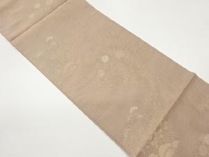 紗 流水に菊・萩・花々模様織出し袋帯